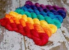 Semi-solid Fall Rainbow Set on Superwash by Ewe Need Color