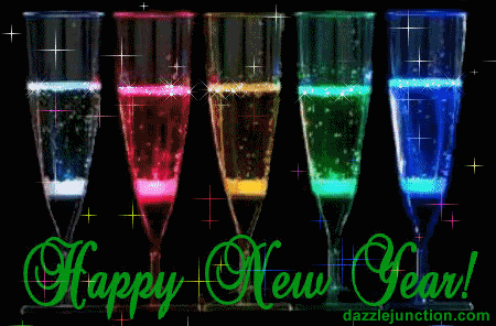animated happy new year glasses of bubbly