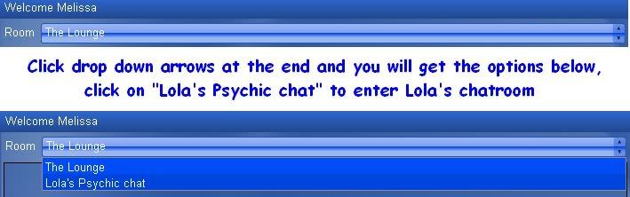  partake in Psychic Chat. When you first go into chat you will go into the regular chatroom so the through traffic does not interupt Lola.