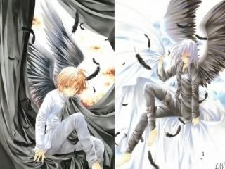 anime guy angels with black wings