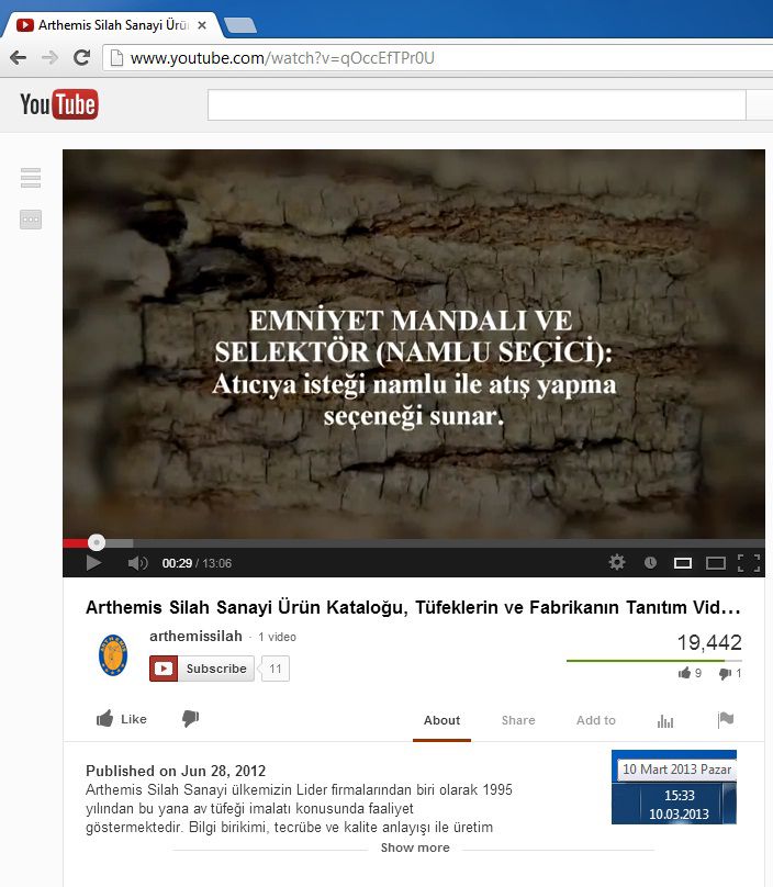 Arthemis Av Tüfekleri Video Ürün Kataloğu