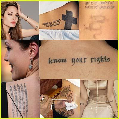 angelina's tattoo Pictures, Images and Photos