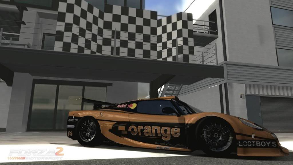 This is a replica of Orange Arrows Formula One teams car circa 2000