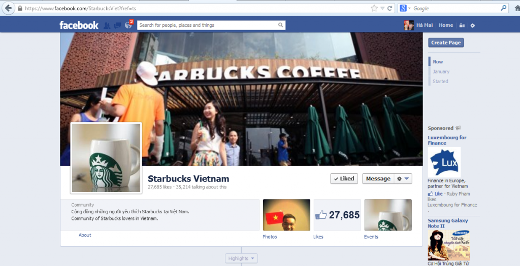 Fanpage Starbucks Vietnam: Thật hay giả?