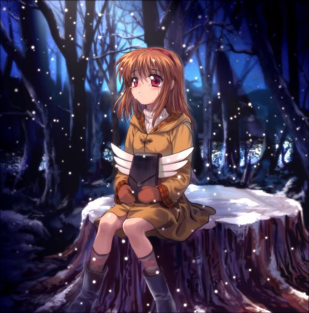 Ayu on the stump Moonknives Ayu sitting on The Stump