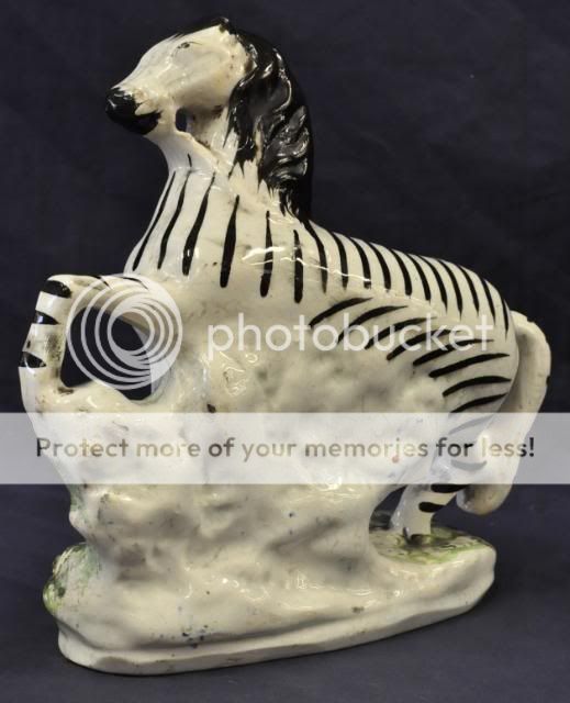 ANTIQUE STAFFORDSHIRE ZEBRA FIGURINE CA 1860s  