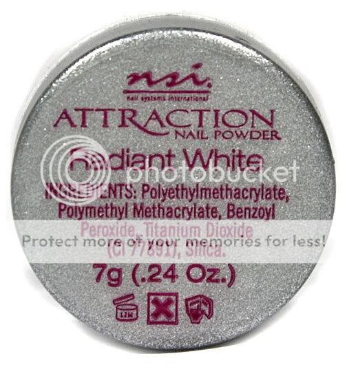 nsi Attraction Nail Powder   Radiant White   0.24oz / 7g  