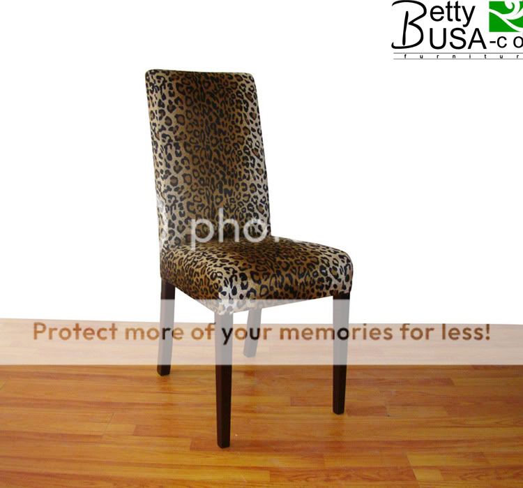 Modern Padded Leopard Dining Chair Parsons Accent Chair